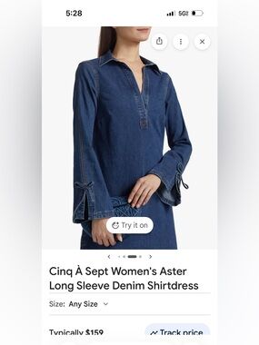 cinq a sept Indigo Denim Shirtdress